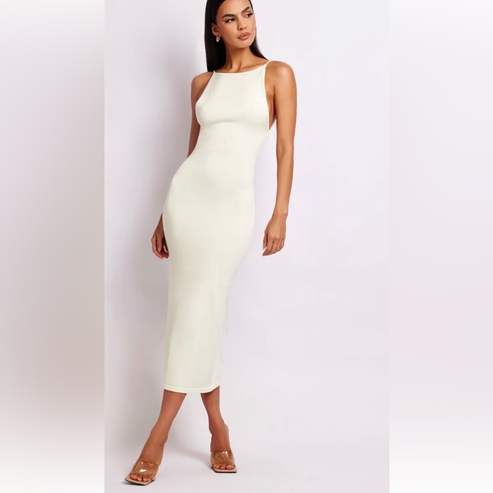 Meshki white midi dress